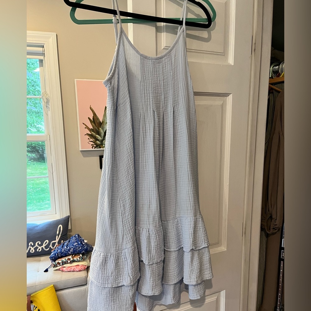 Adorable blue gauzy baby doll dress